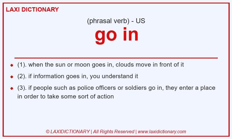 Definition go in in American English