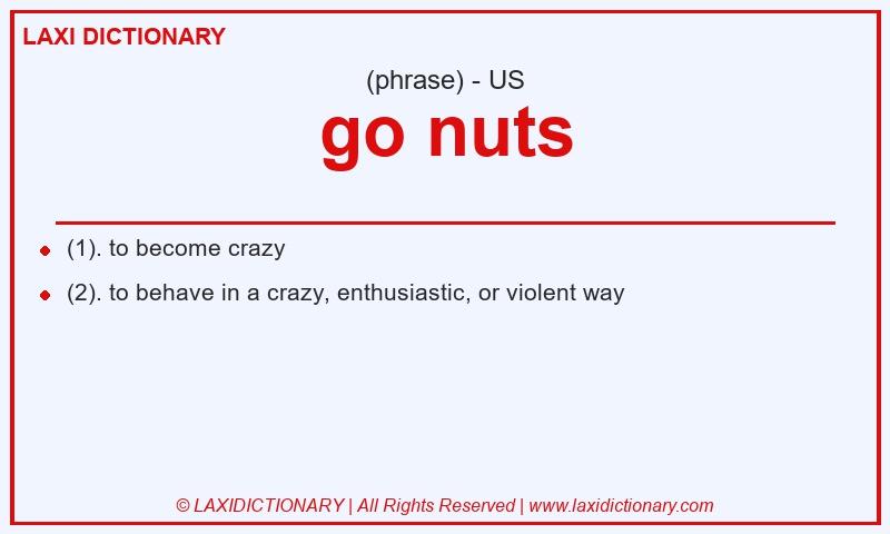 Definition go nuts in American English