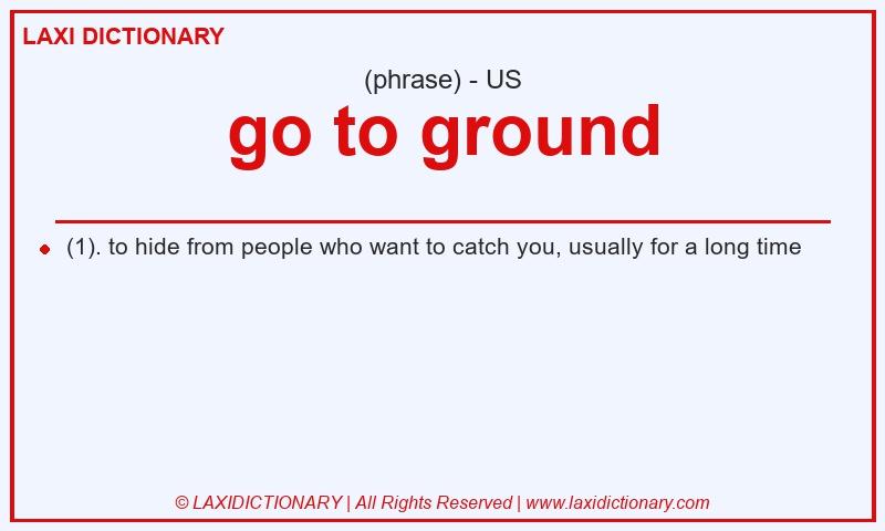 Definition go to ground in American English