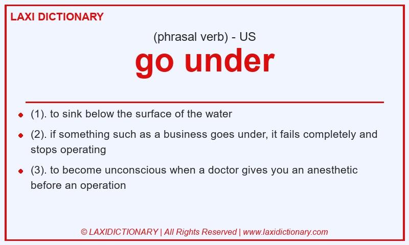 Definition go under in American English