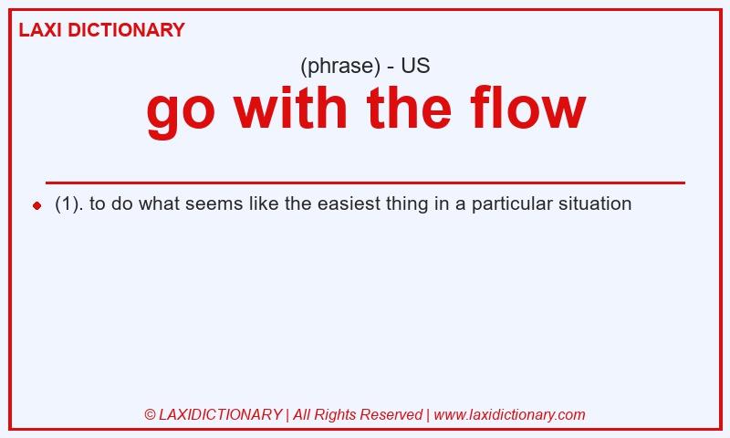 Definition go with the flow in American English