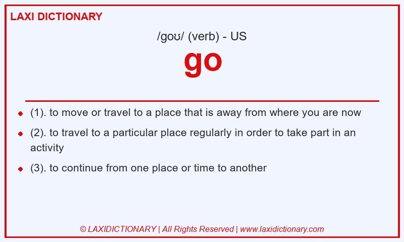 Definition go in American English