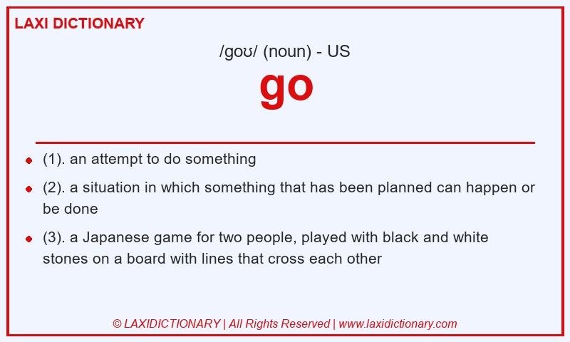 Definition go in American English