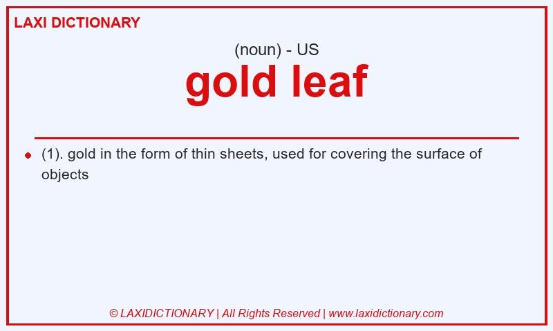 Definition gold leaf in American English