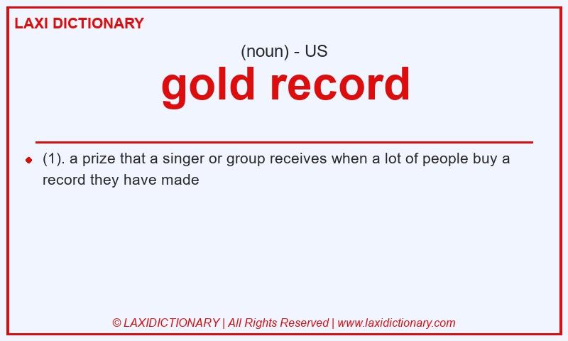 Definition gold record in American English