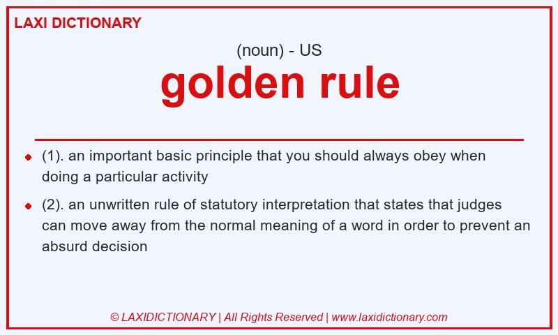 Definition golden rule in American English