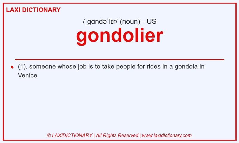 Definition gondolier in American English