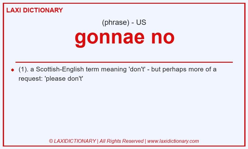 Definition gonnae no in American English