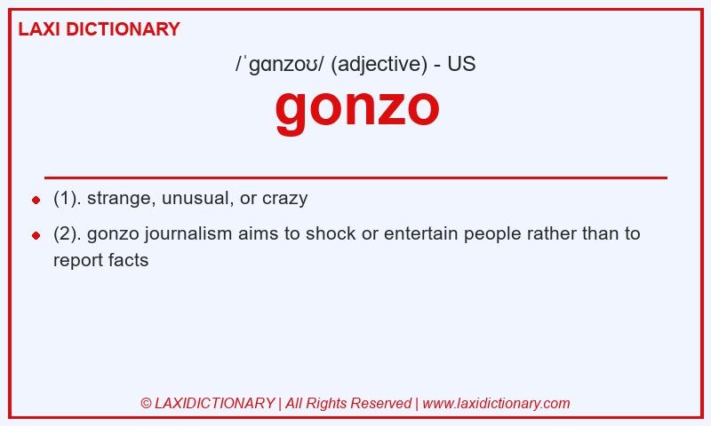 Definition gonzo in American English