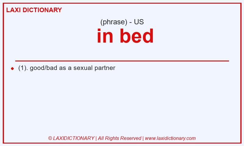 Definition  in bed in American English
