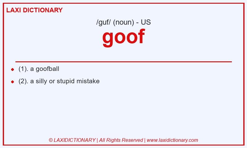 Definition goof in American English