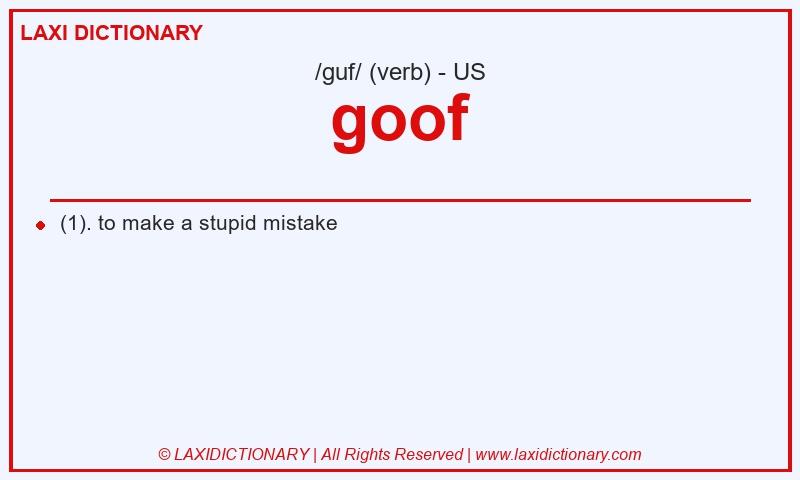 Definition goof in American English