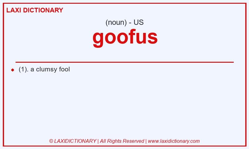 Definition goofus in American English