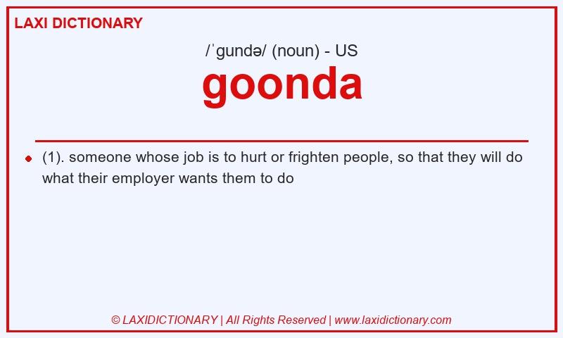 Definition goonda in American English