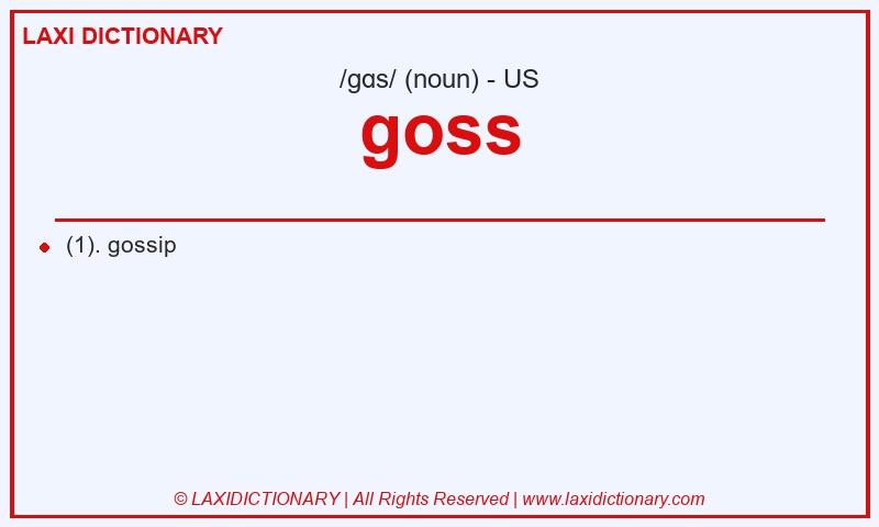 Definition goss in American English