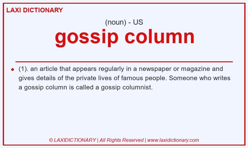 Definition gossip column in American English