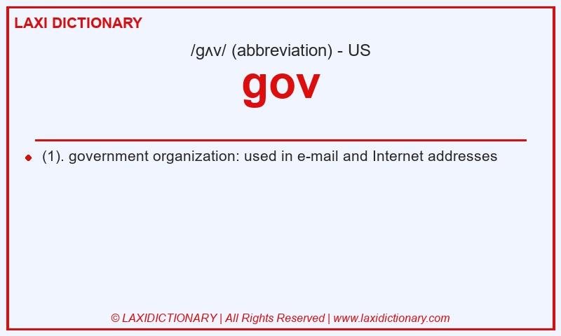 Definition gov in American English