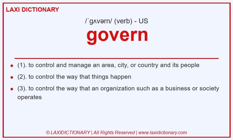 Definition govern in American English