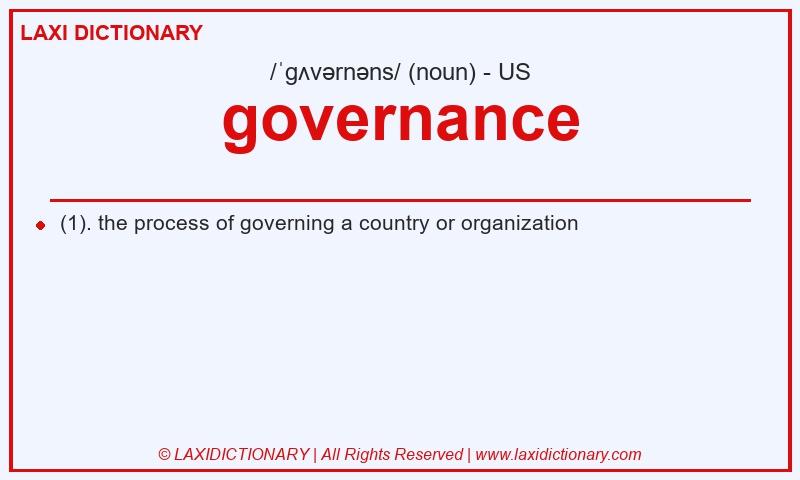 Definition governance in American English