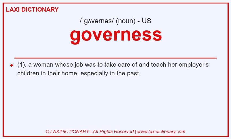 Definition governess in American English