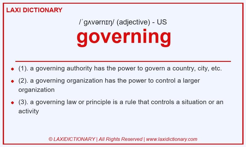 Definition governing in American English