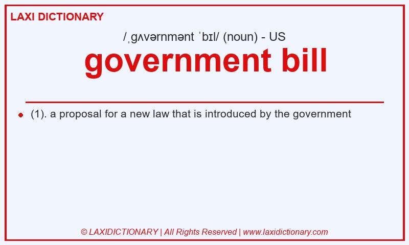 Definition government bill in American English