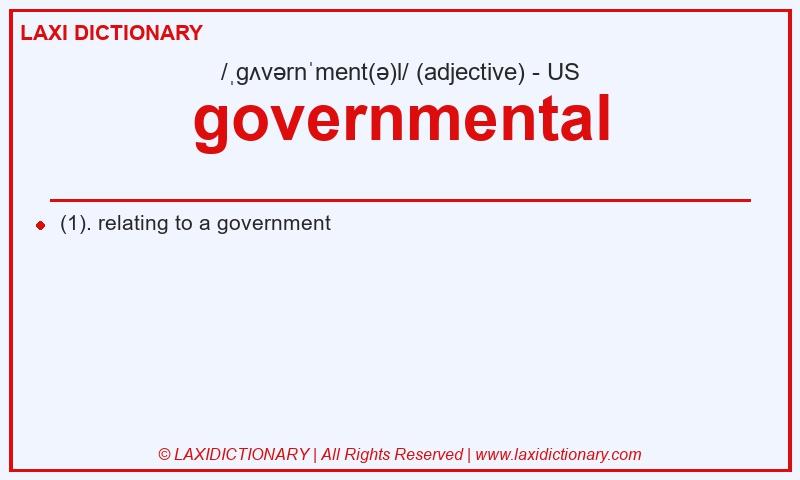 Definition governmental in American English