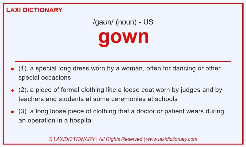 Definition gown in American English
