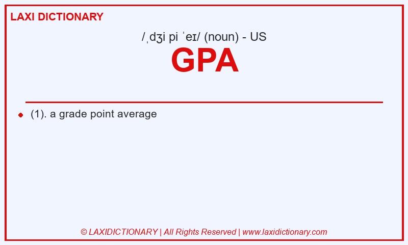 Definition GPA in American English