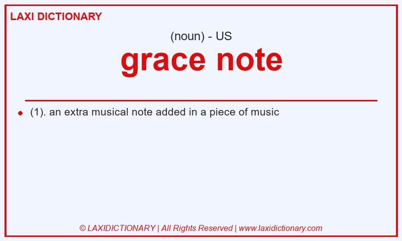 Definition grace note in American English