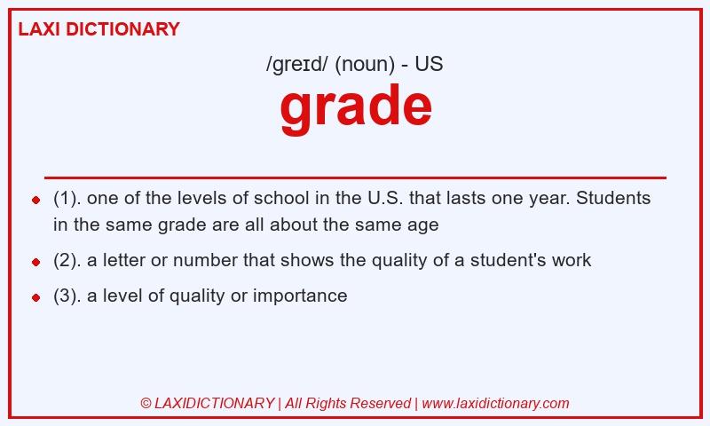 Definition grade in American English