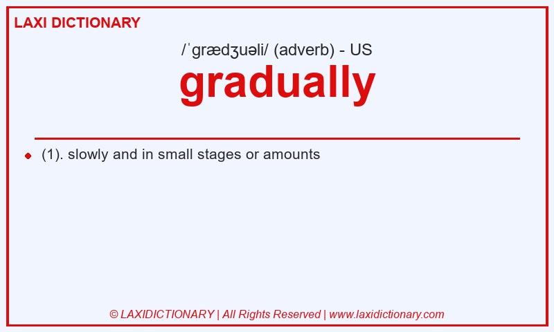 Definition gradually in American English