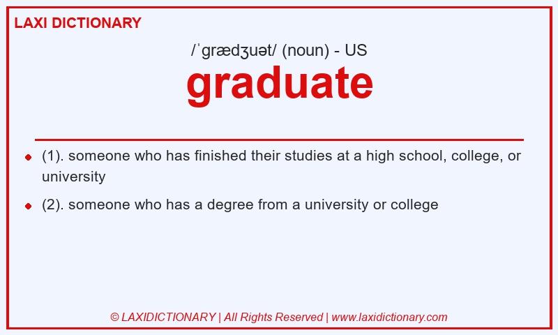 Definition graduate in American English