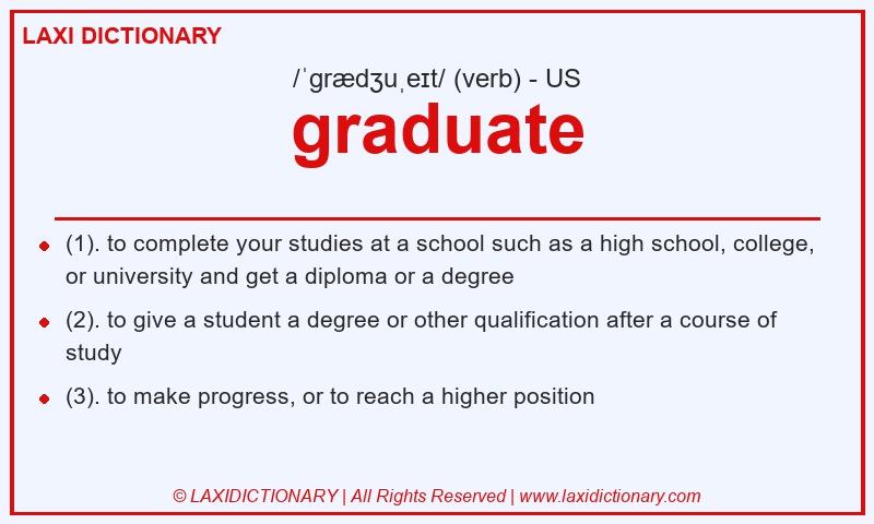 Definition graduate in American English