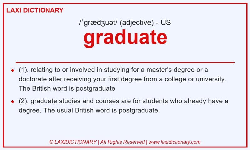 Definition graduate in American English