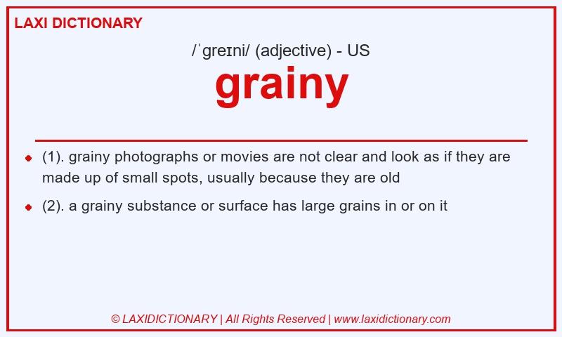 Definition grainy in American English