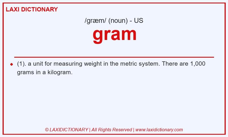 Definition gram in American English