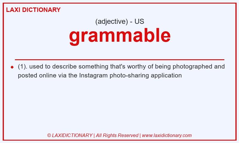 Definition grammable in American English