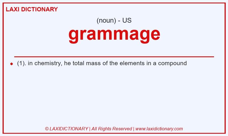 Definition grammage in American English