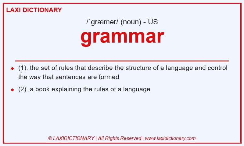 Definition grammar in American English