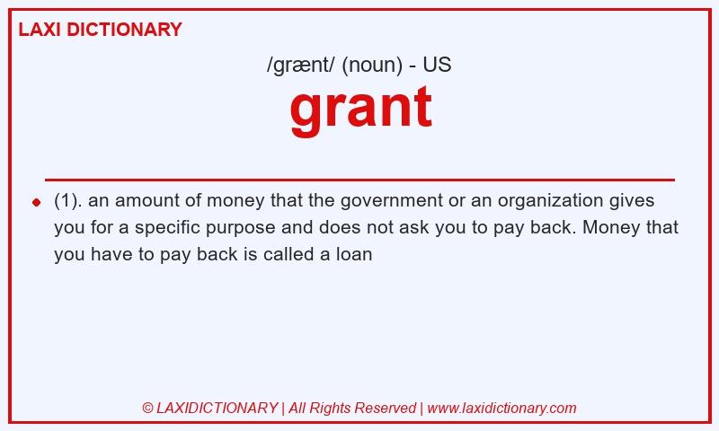 Definition grant in American English