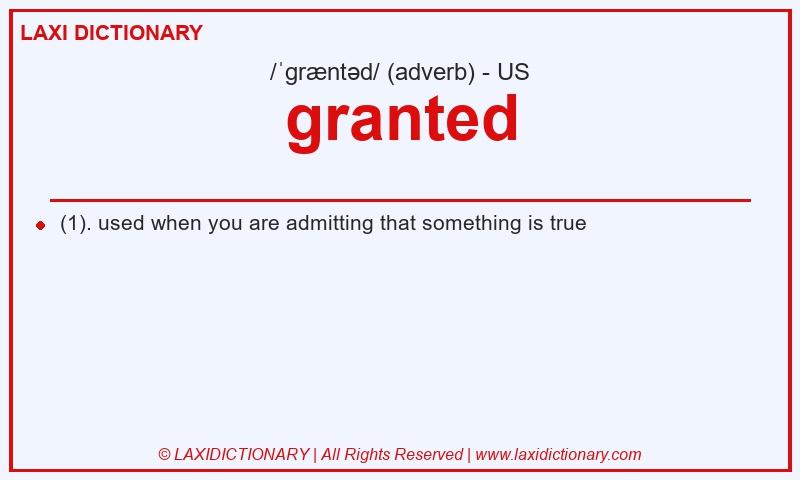 Definition granted in American English
