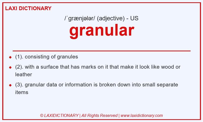 Definition granular in American English
