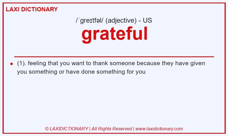 Definition grateful in American English