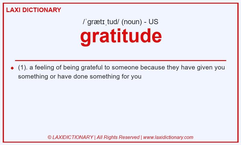 Definition gratitude in American English