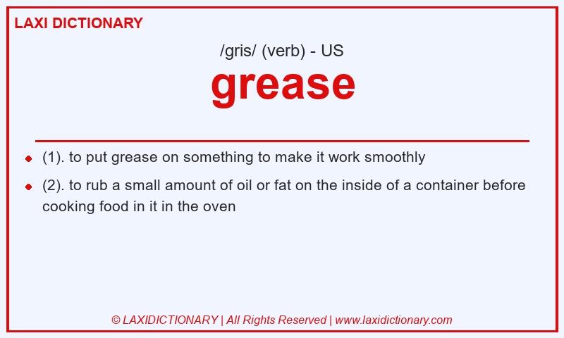 Definition grease in American English