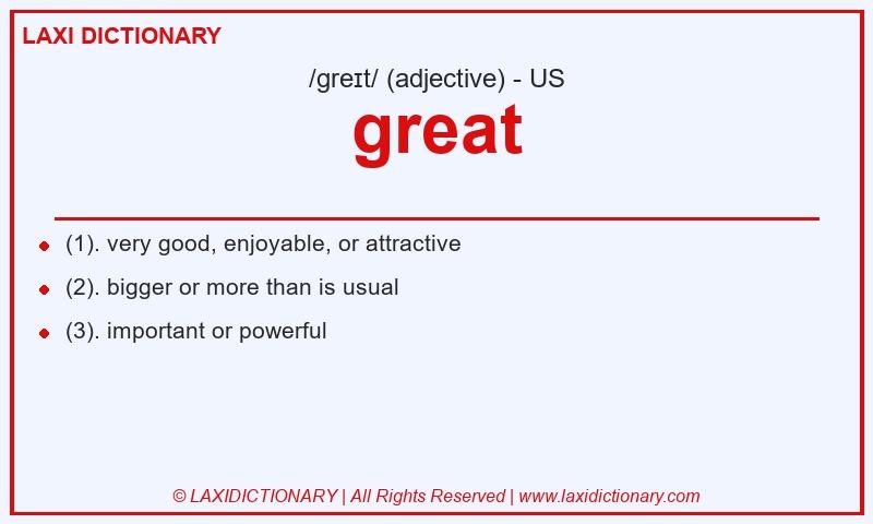 Definition great in American English