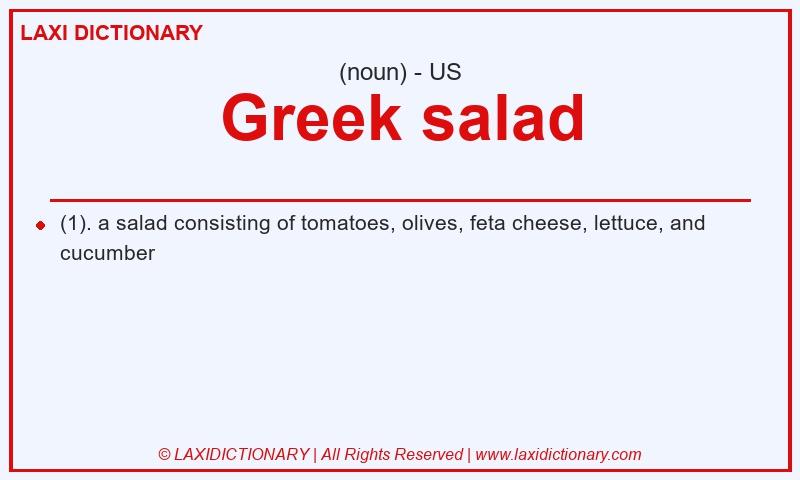 Definition Greek salad in American English