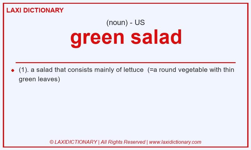 Definition green salad in American English