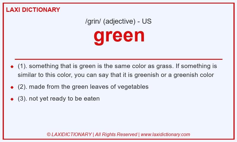 Definition green in American English